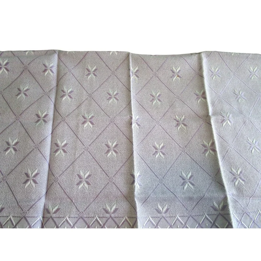 Purple White Woven Trellis Star Vintage Towel Set One Hand One Bath GUC Spots